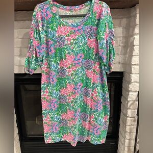 Lilly Pulitzer Long Sleeve Dress in Pink and Green